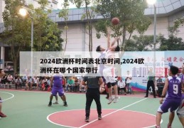 2024欧洲杯时间表北京时间,2024欧洲杯在哪个国家举行