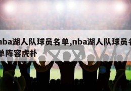 nba湖人队球员名单,nba湖人队球员名单阵容虎扑