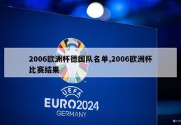 2006欧洲杯德国队名单,2006欧洲杯比赛结果